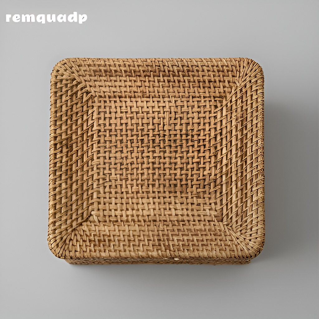 Úložný koš na konferenční stolek z imitace ratanu (4 kusy)