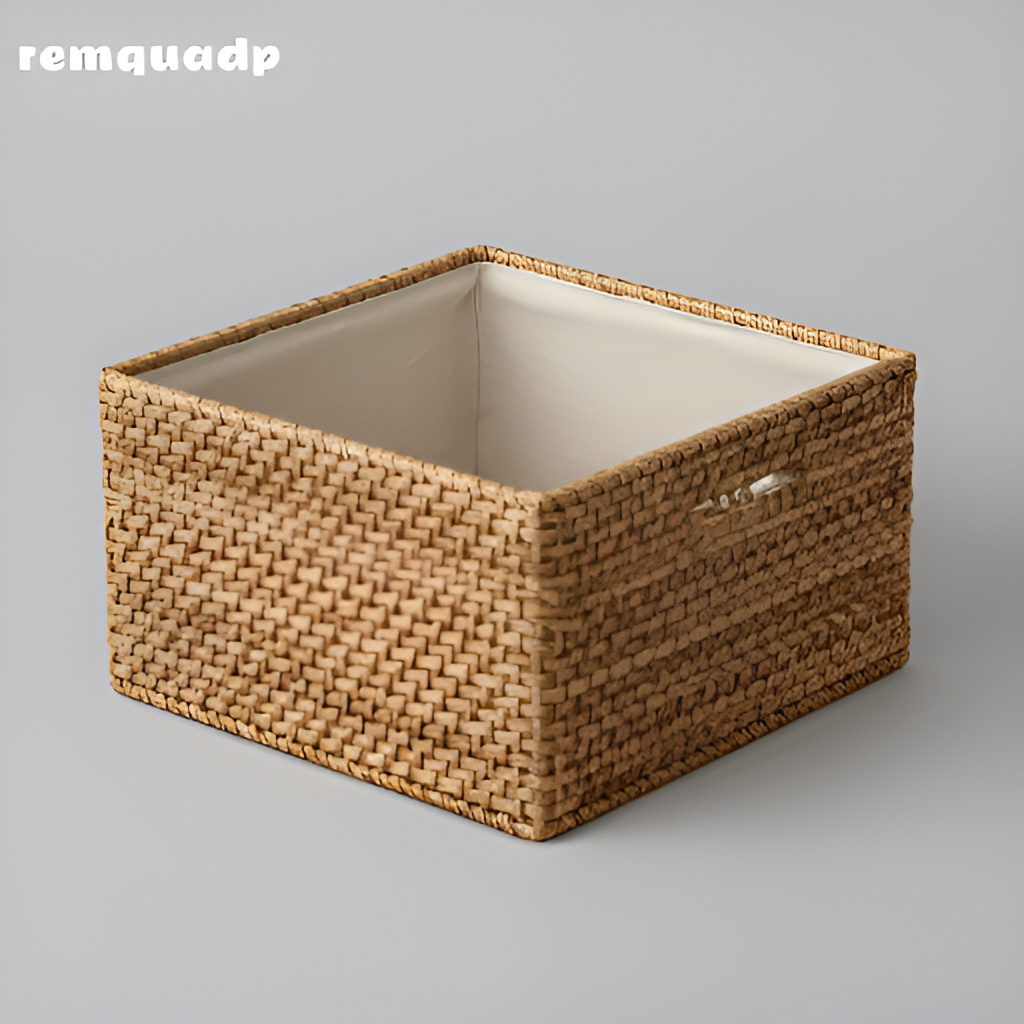 Úložný koš na konferenční stolek z imitace ratanu (4 kusy)