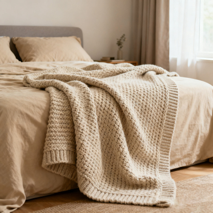 Couverture tricotée douce et chaude