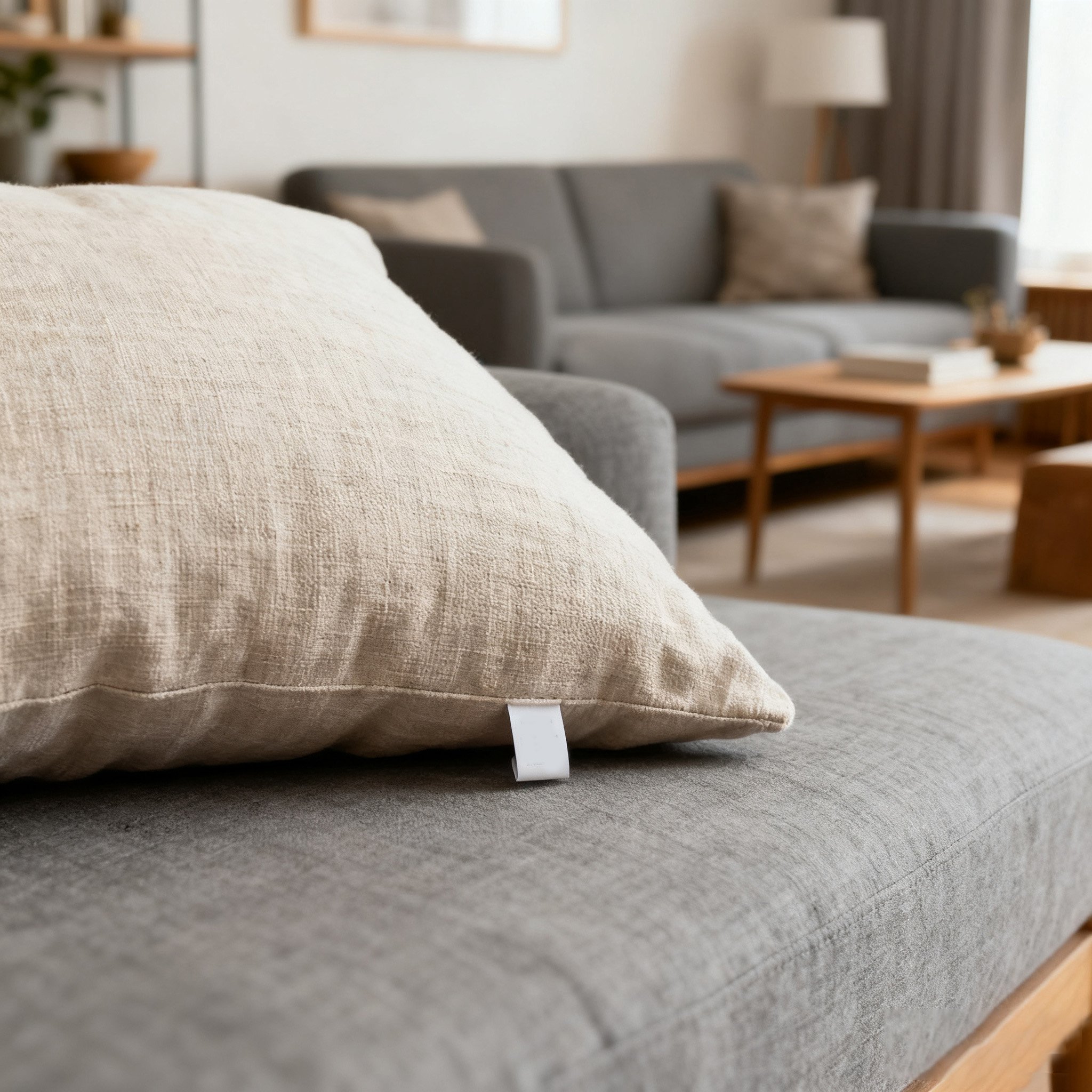 Oreiller doux et confortable sur un lit moderne