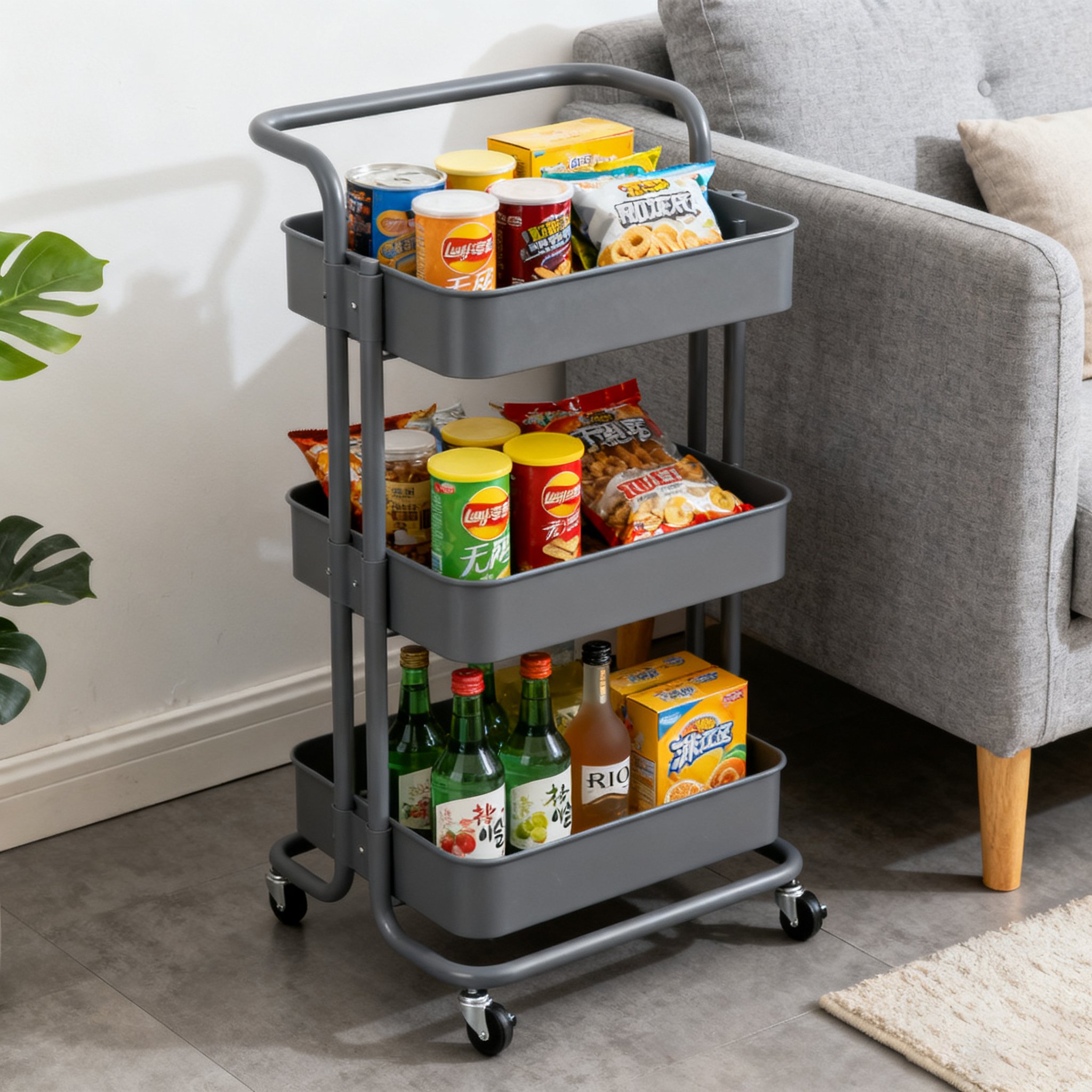 Chariot de rangement pratique pour la maison et le bureau