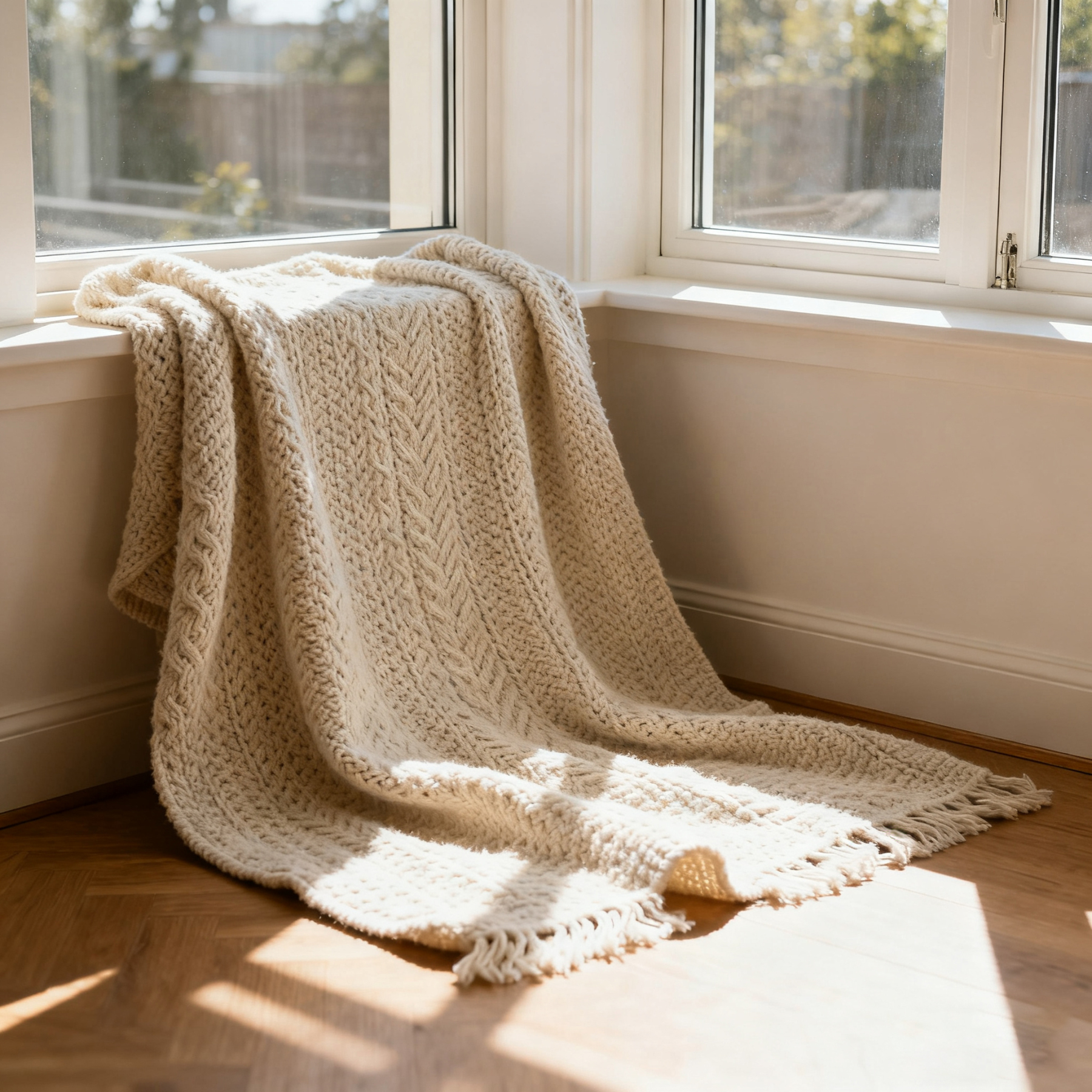 Couverture tricotée douce et chaude