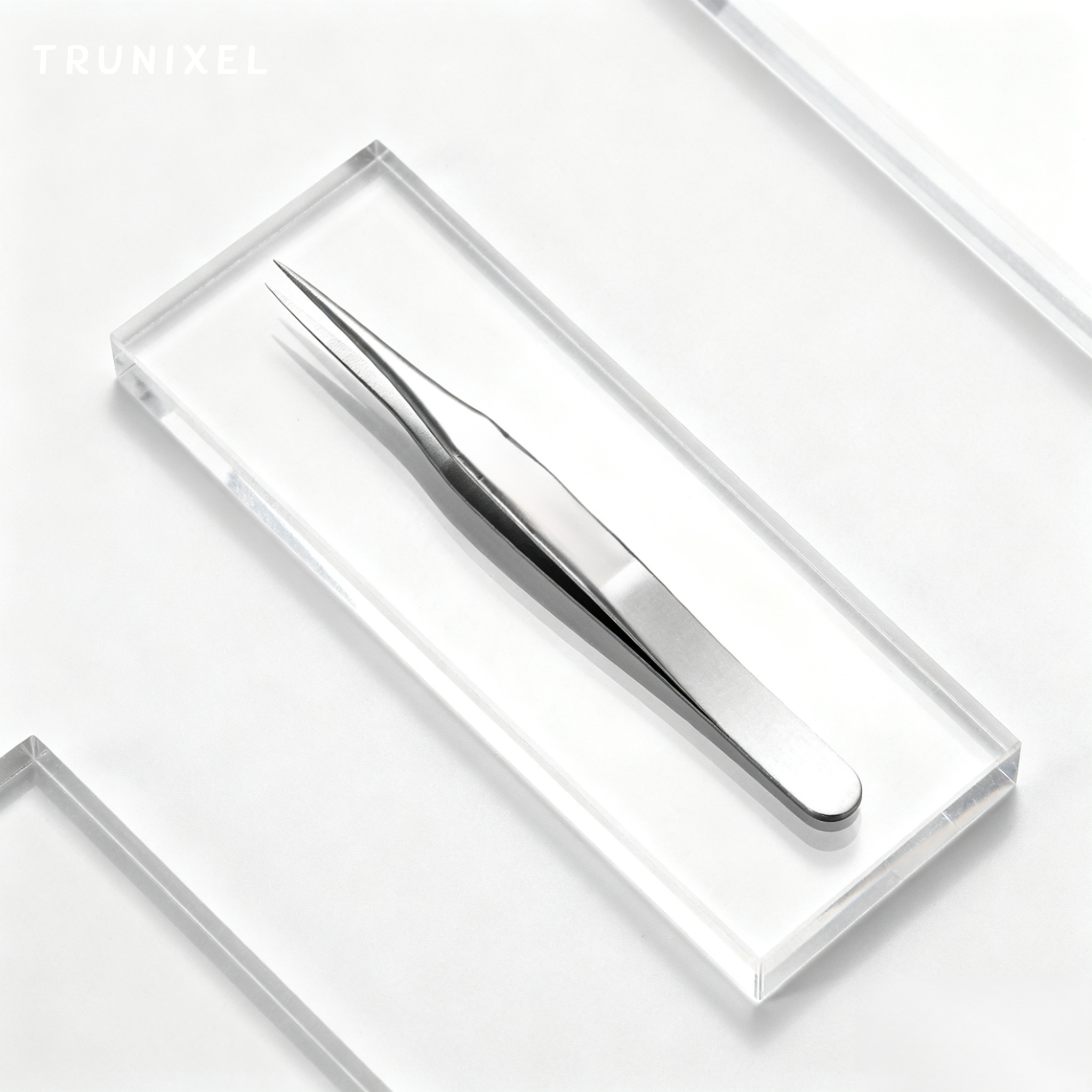 Pince à épiler en acier inoxydable de haute précision pour plumes dorées