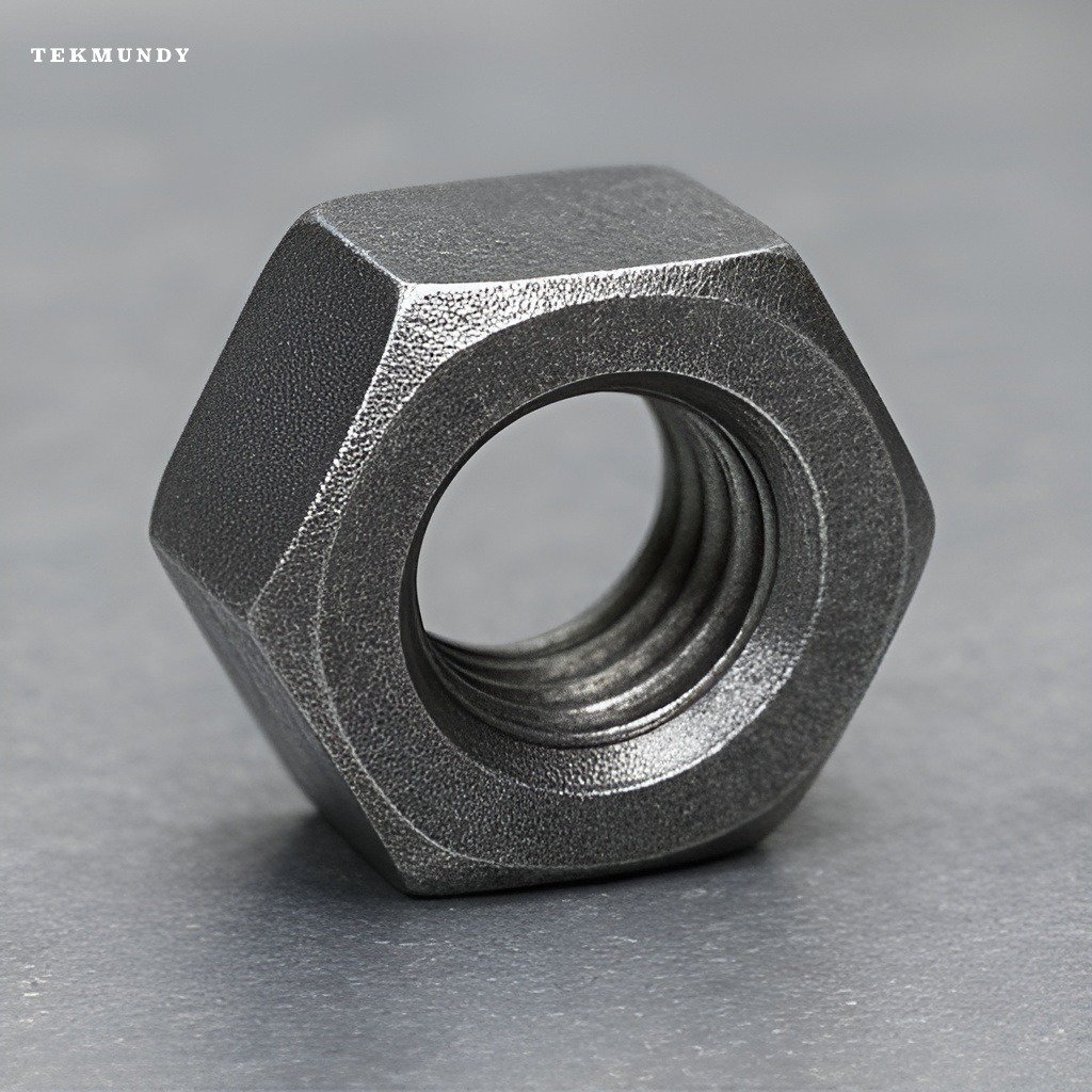 Nahaufnahme von Edelstahl Sechskantmuttern