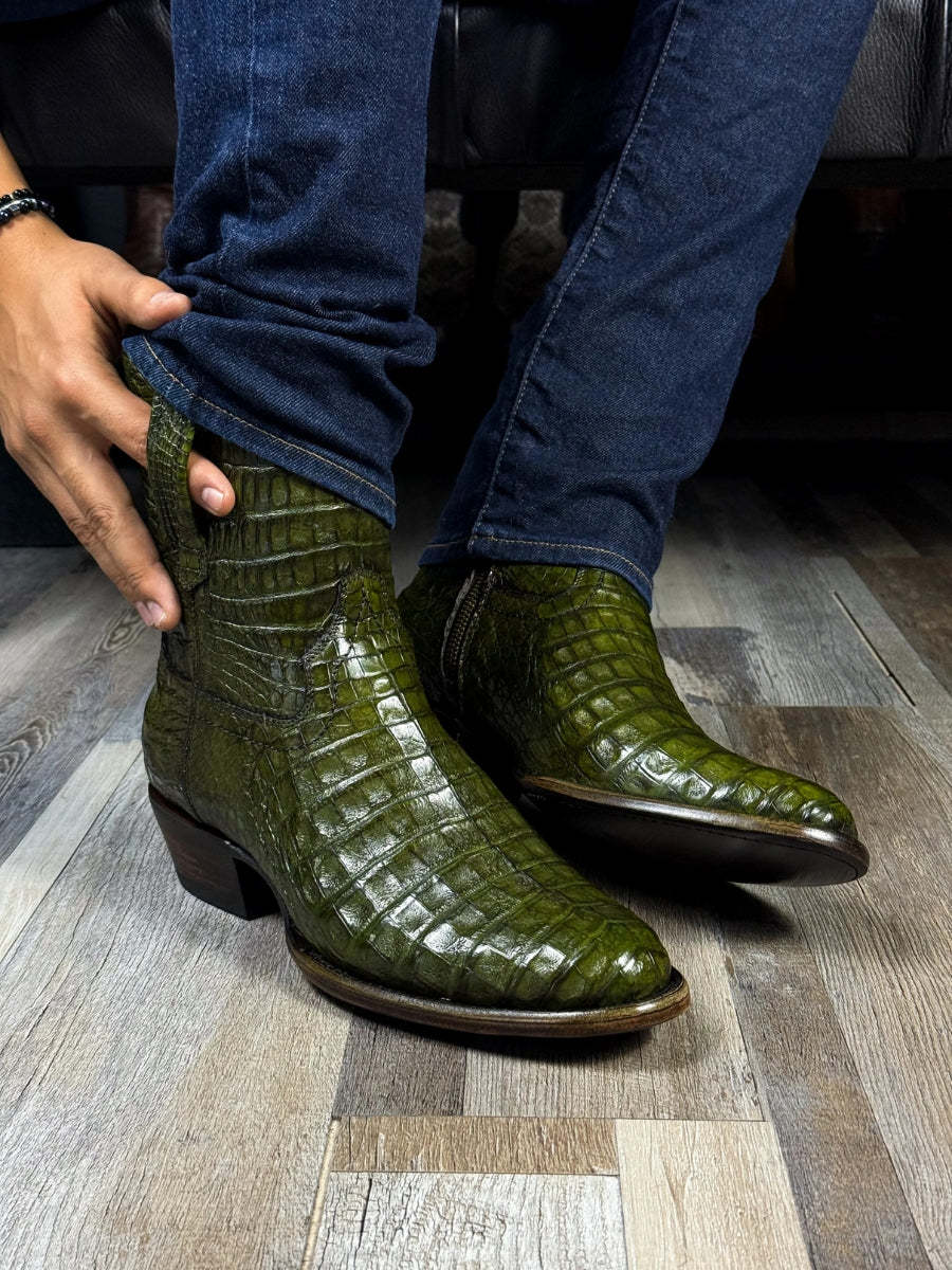 Full Crocodile Fuscus Boots Oval