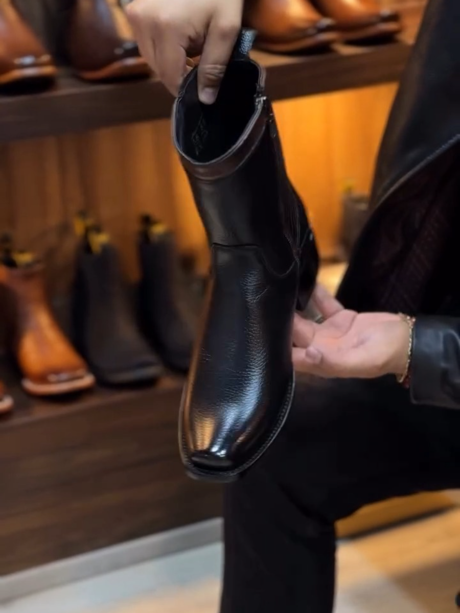 Nevada Black Deerskin Boots