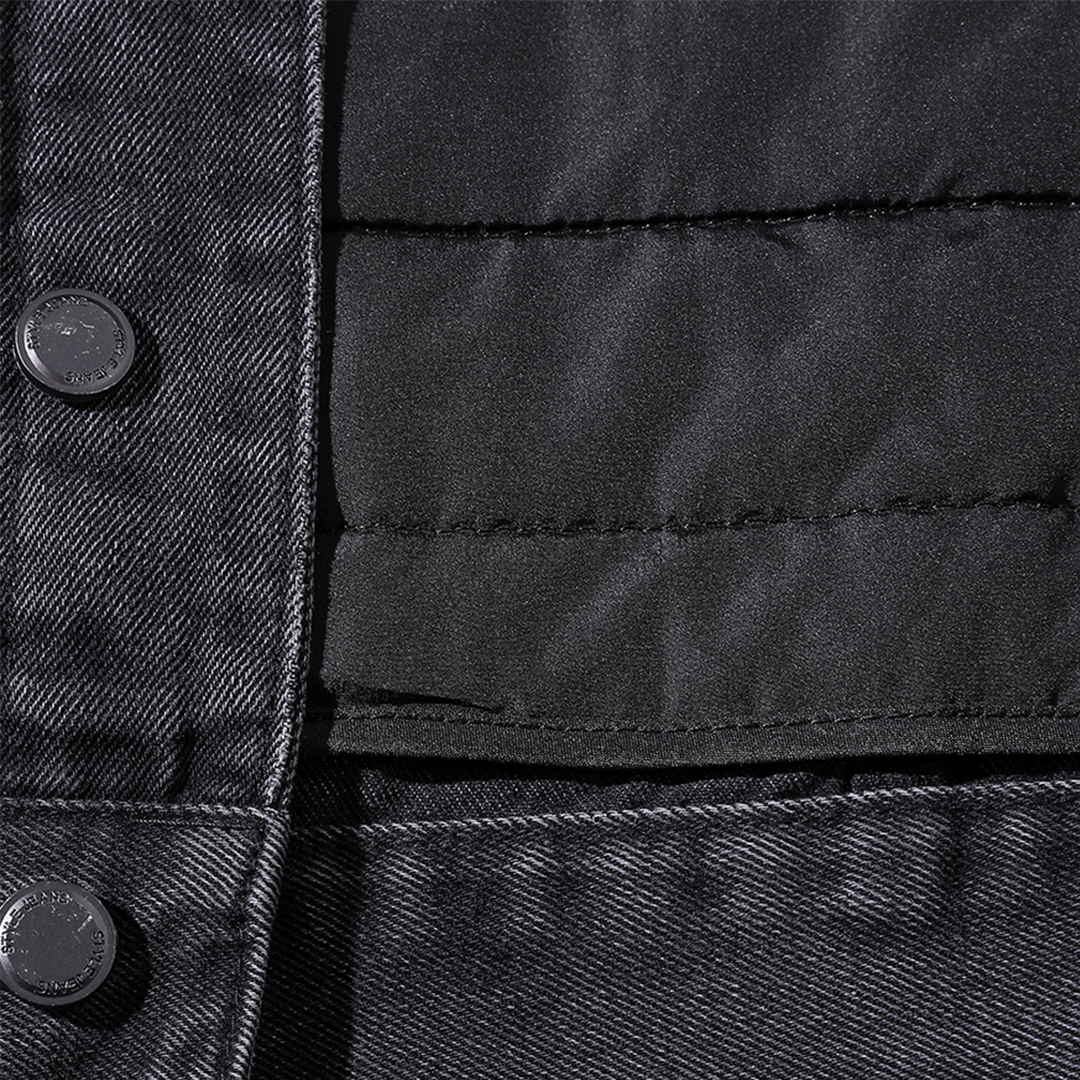 Handsome autumn and winter new style detachable hooded denim jacket men's trendy brand Korean version velvet thickened motorcycle jacket men's trendy