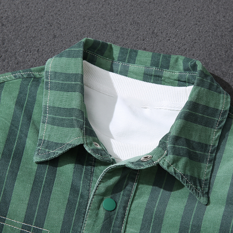 Handsome striped denim shirt men's trendy Korean style spring and autumn new loose casual long-sleeved shirt tops for men