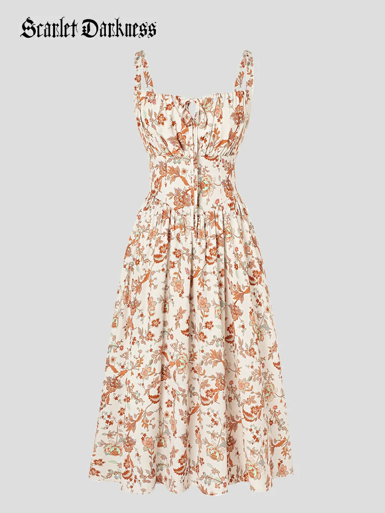 Women 2025 Summer Comfy Floral Dress with Pocket