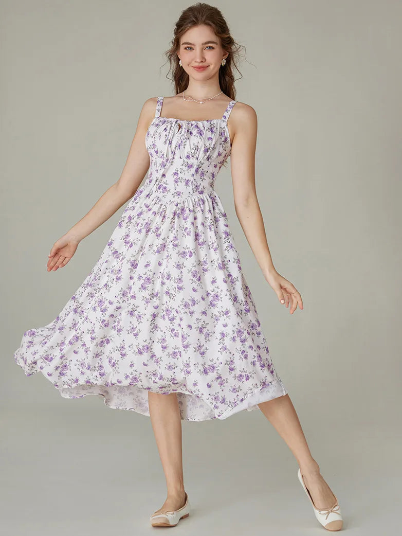 Women 2025 Summer Comfy Floral Dress with Pocket