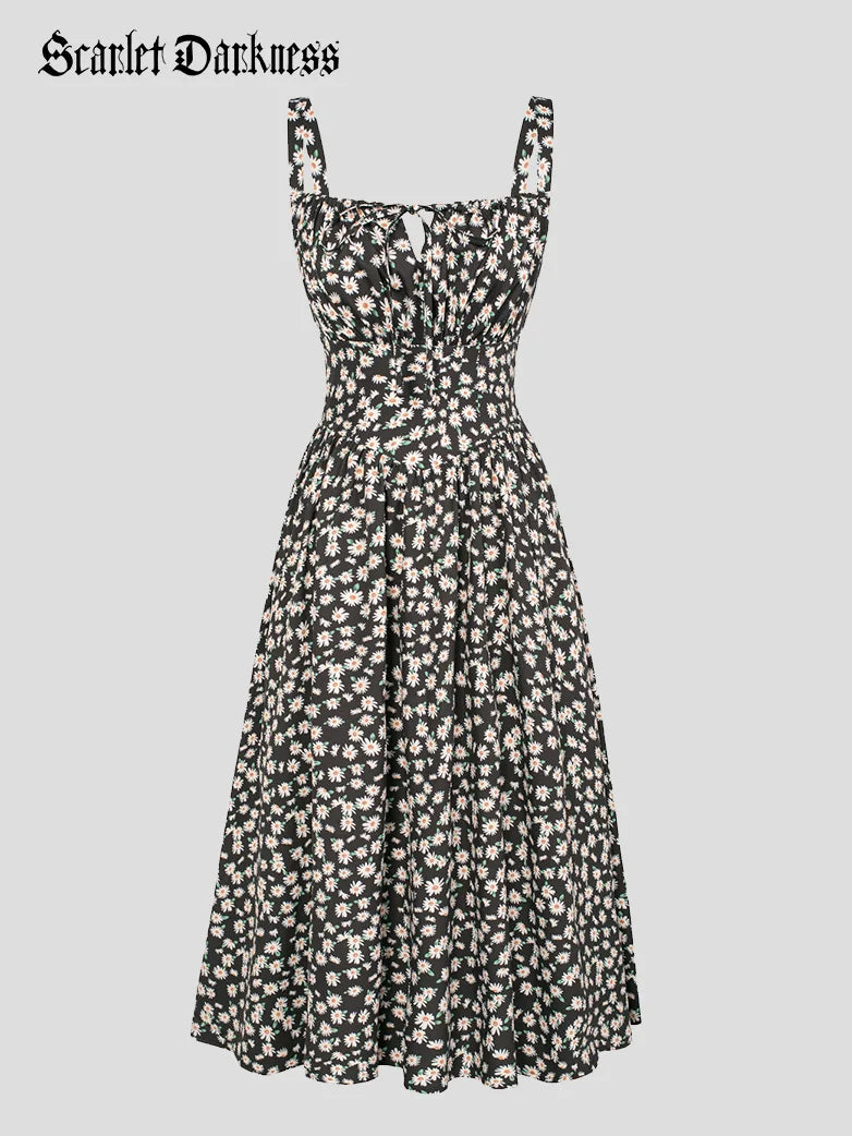 Women 2025 Summer Comfy Floral Dress with Pocket