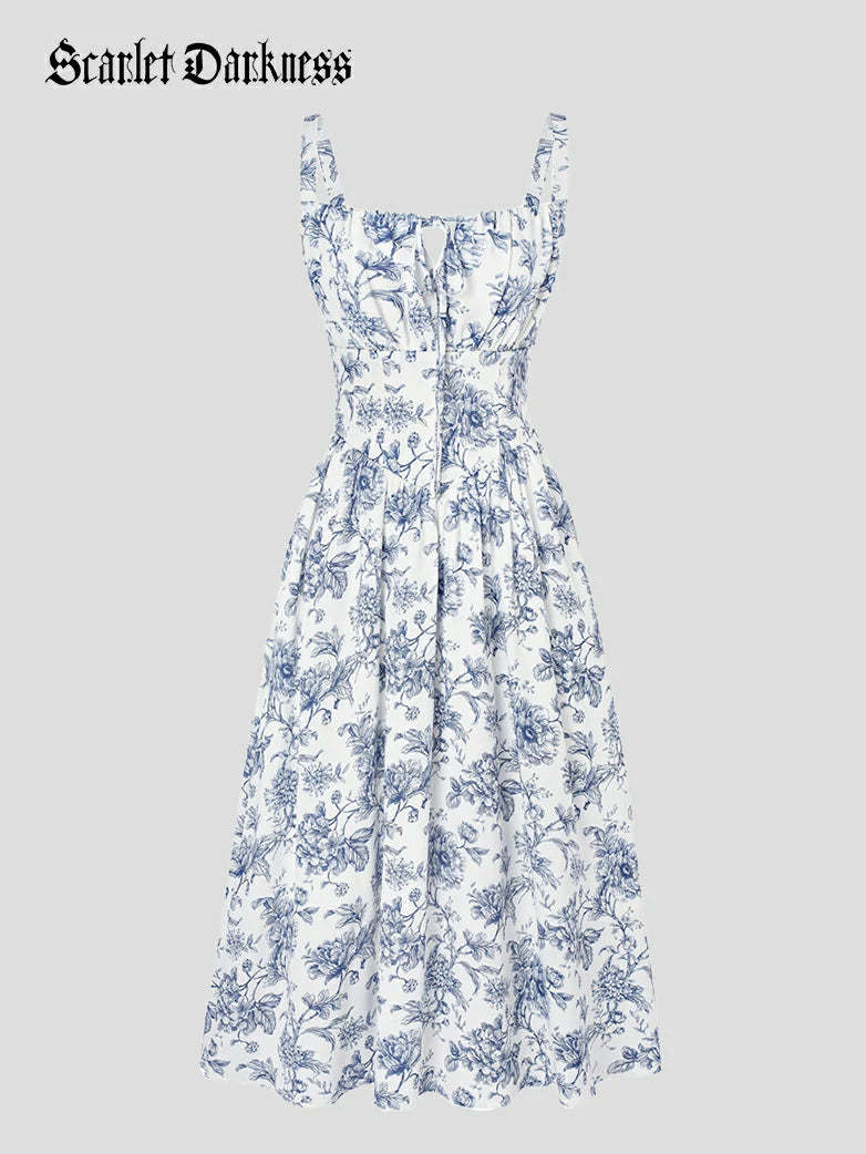 Women 2025 Summer Comfy Floral Dress with Pocket