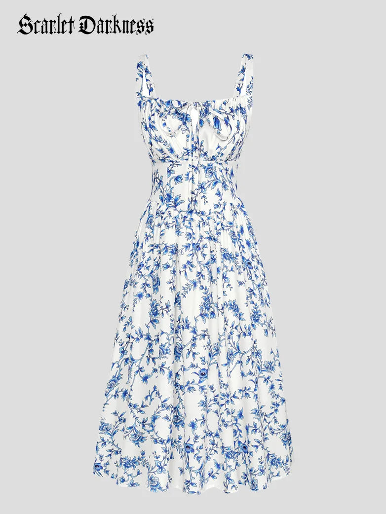 Women 2025 Summer Comfy Floral Dress with Pocket
