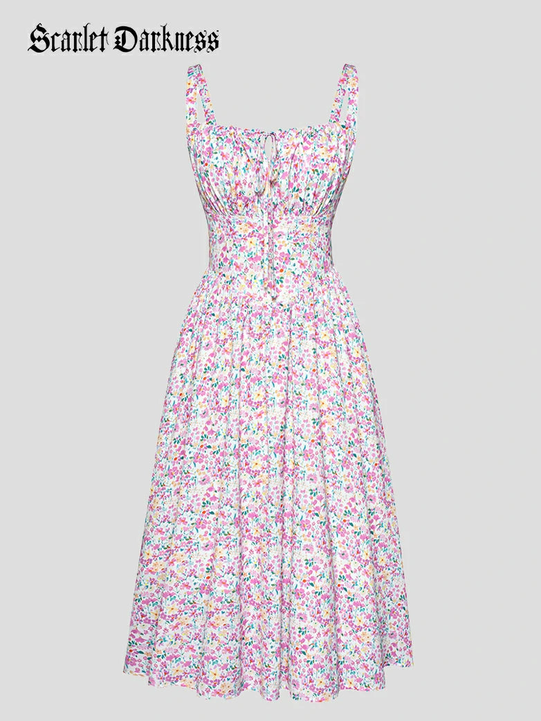 Women 2025 Summer Comfy Floral Dress with Pocket