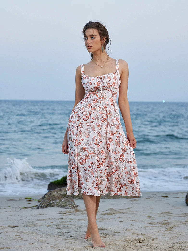 Women 2025 Summer Comfy Floral Dress with Pocket