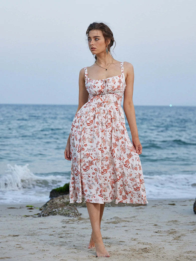 Women 2025 Summer Comfy Floral Dress with Pocket