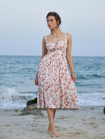 Women 2025 Summer Comfy Floral Dress with Pocket