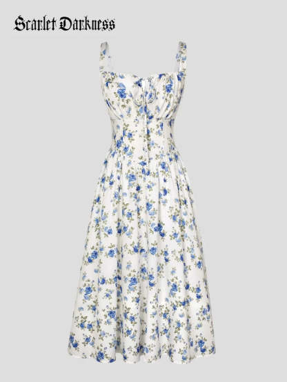 Women 2025 Summer Comfy Floral Dress with Pocket