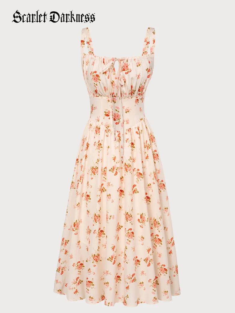 Women 2025 Summer Comfy Floral Dress with Pocket