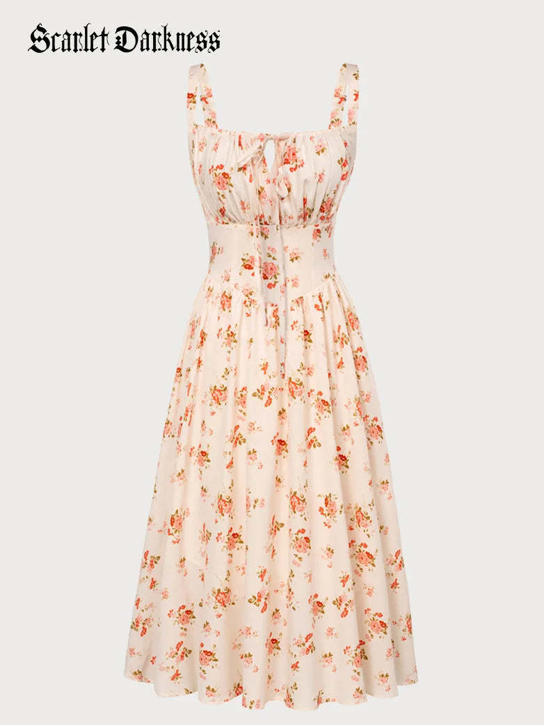 Women 2025 Summer Comfy Floral Dress with Pocket