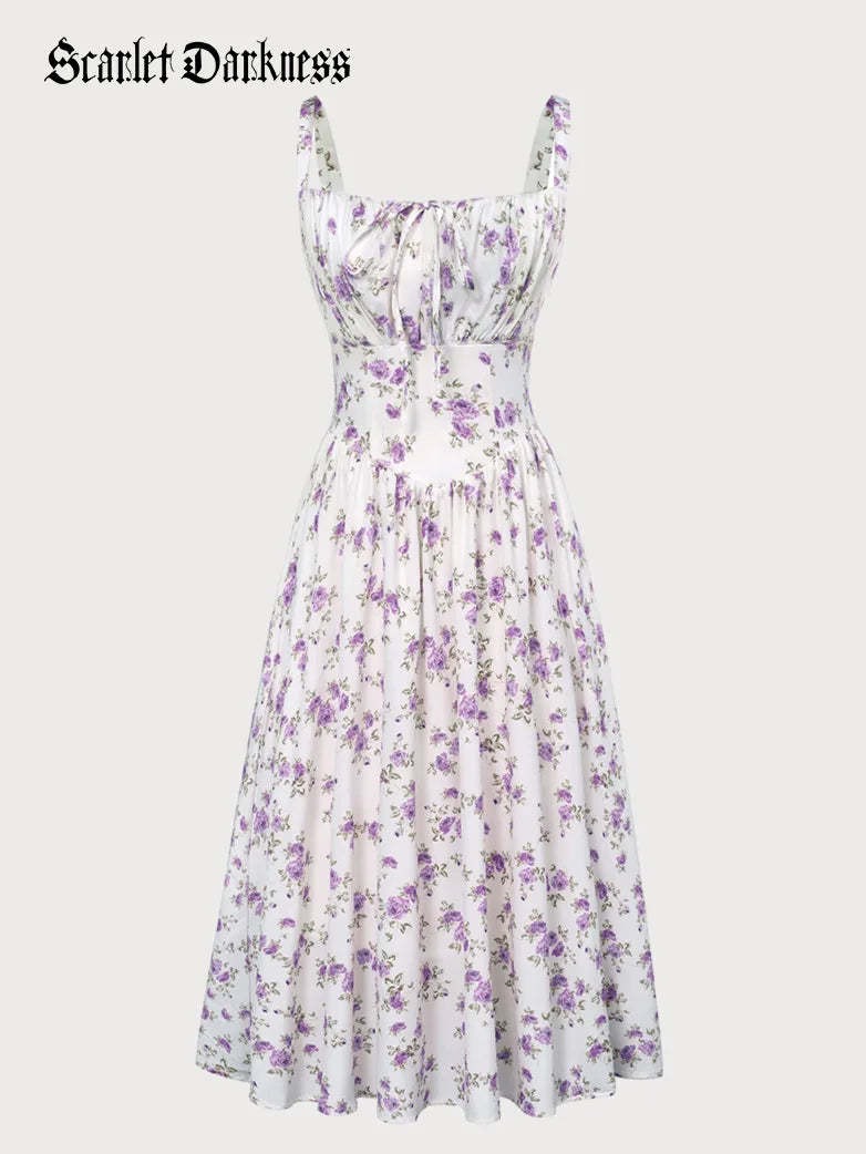 Women 2025 Summer Comfy Floral Dress with Pocket