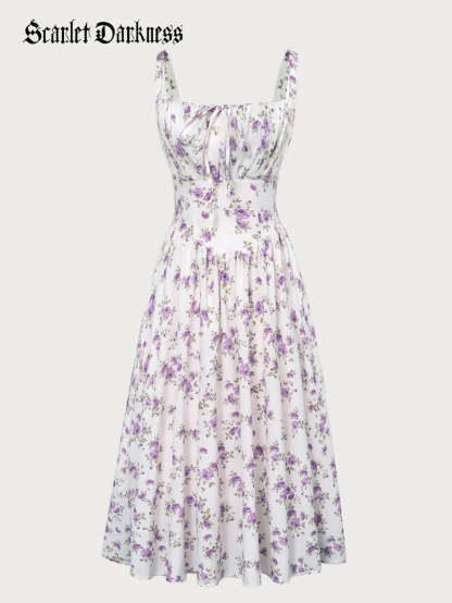 Women 2025 Summer Comfy Floral Dress with Pocket