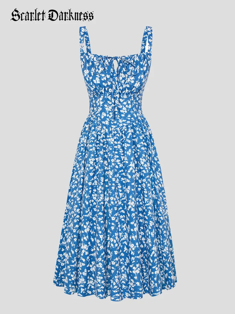 Women 2025 Summer Comfy Floral Dress with Pocket