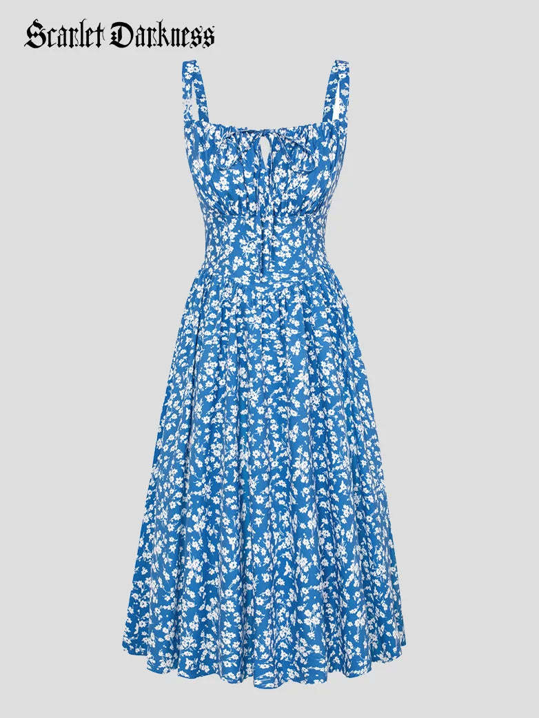 Women 2025 Summer Comfy Floral Dress with Pocket