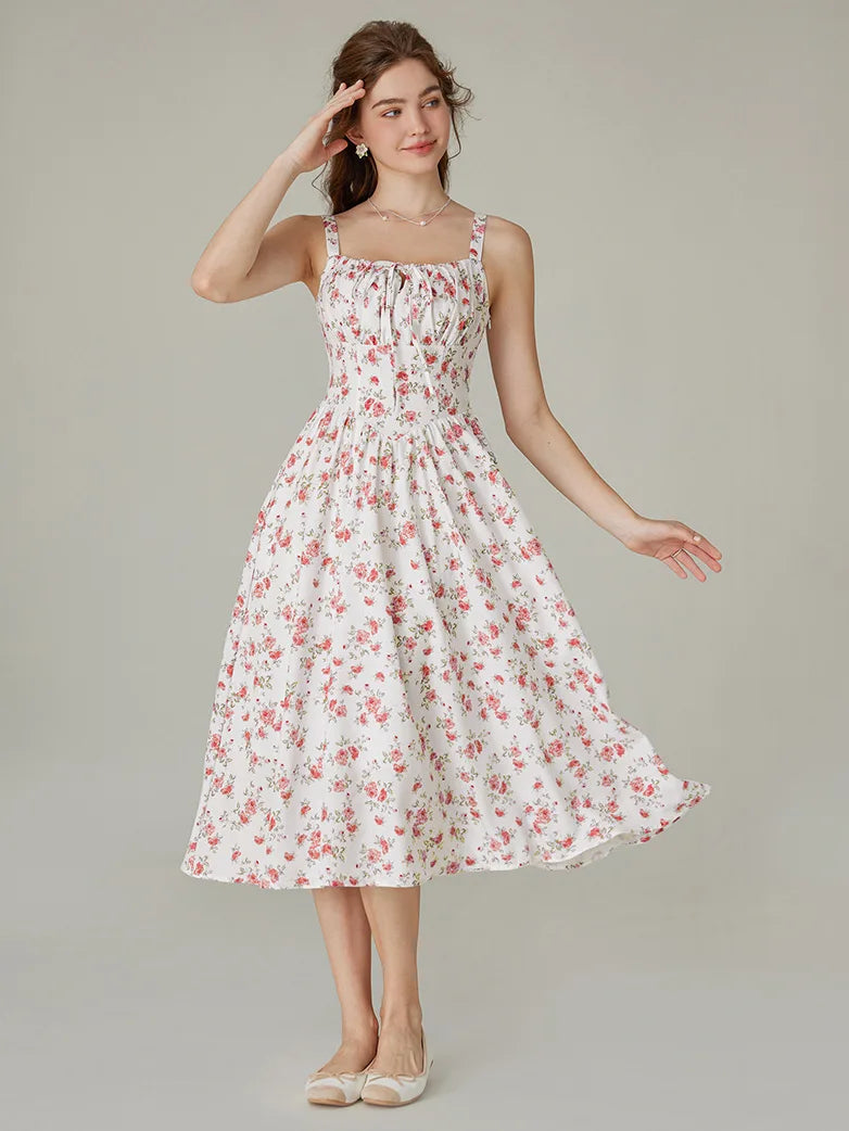 Women 2025 Summer Comfy Floral Dress with Pocket