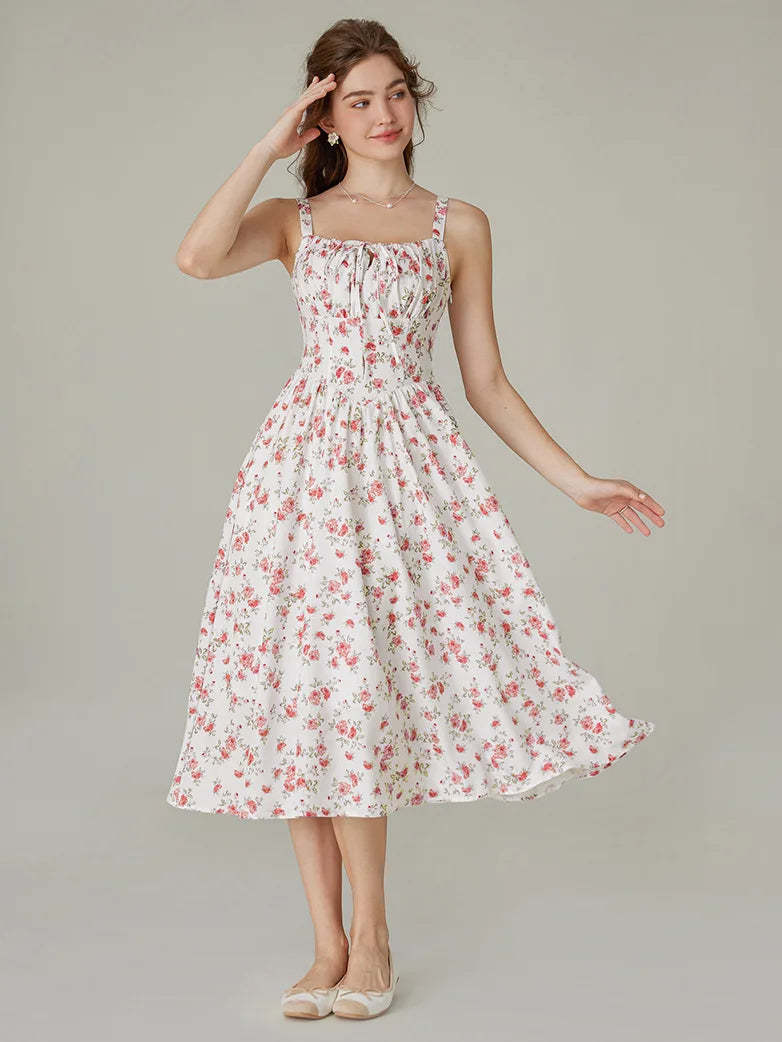 Women 2025 Summer Comfy Floral Dress with Pocket