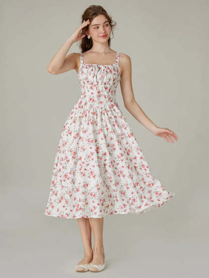 Women 2025 Summer Comfy Floral Dress with Pocket