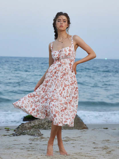 Women 2025 Summer Comfy Floral Dress with Pocket