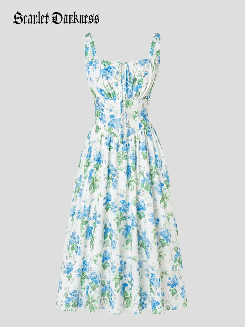 Women 2025 Summer Comfy Floral Dress with Pocket