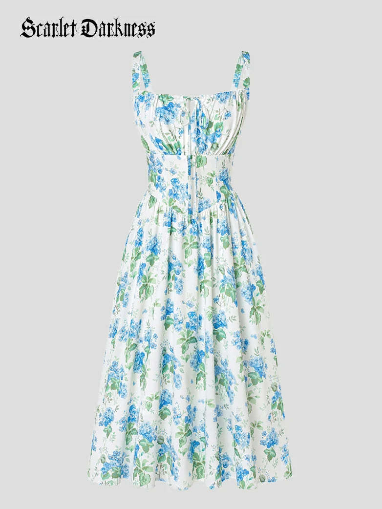 Women 2025 Summer Comfy Floral Dress with Pocket