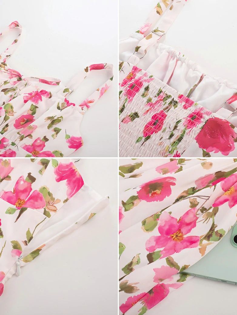 Women 2025 Summer Comfy Floral Dress with Pocket