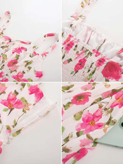 Women 2025 Summer Comfy Floral Dress with Pocket