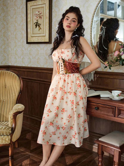 Women 2025 Summer Comfy Floral Dress with Pocket