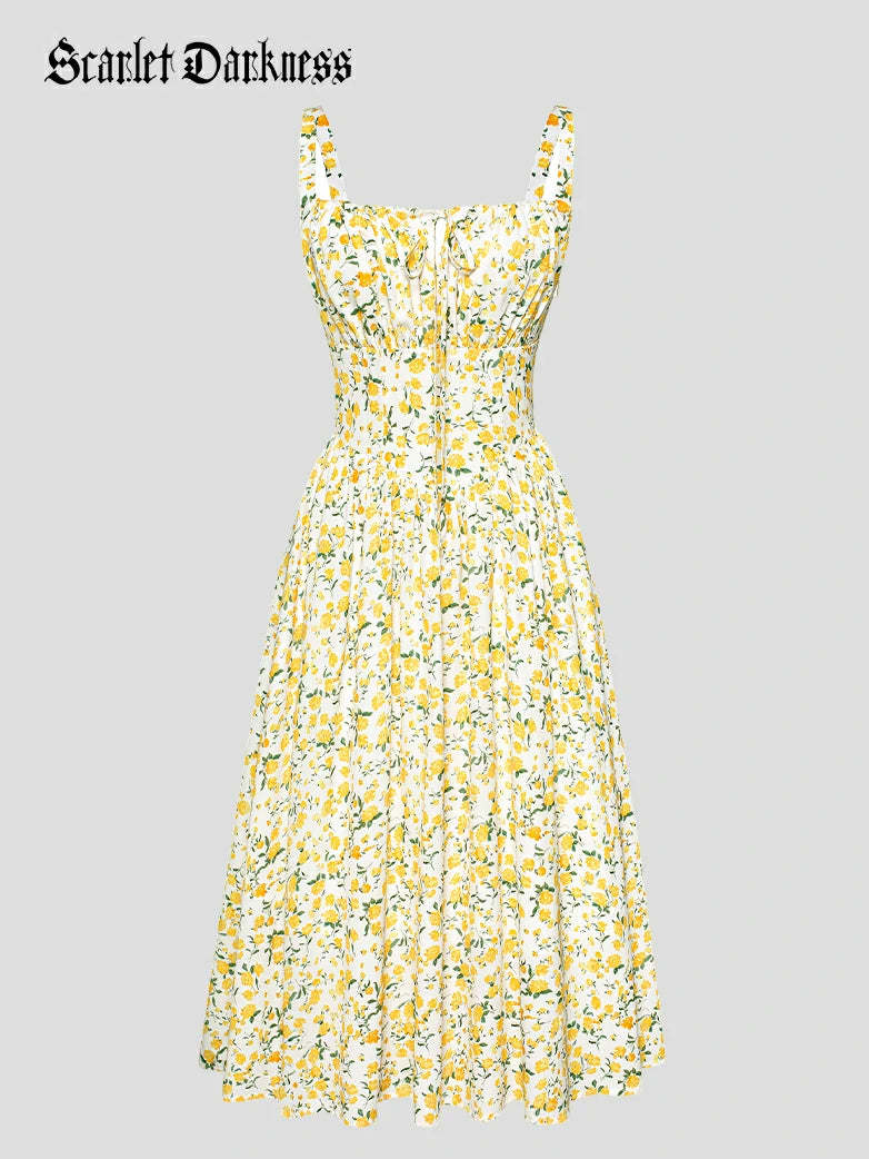 Women 2025 Summer Comfy Floral Dress with Pocket