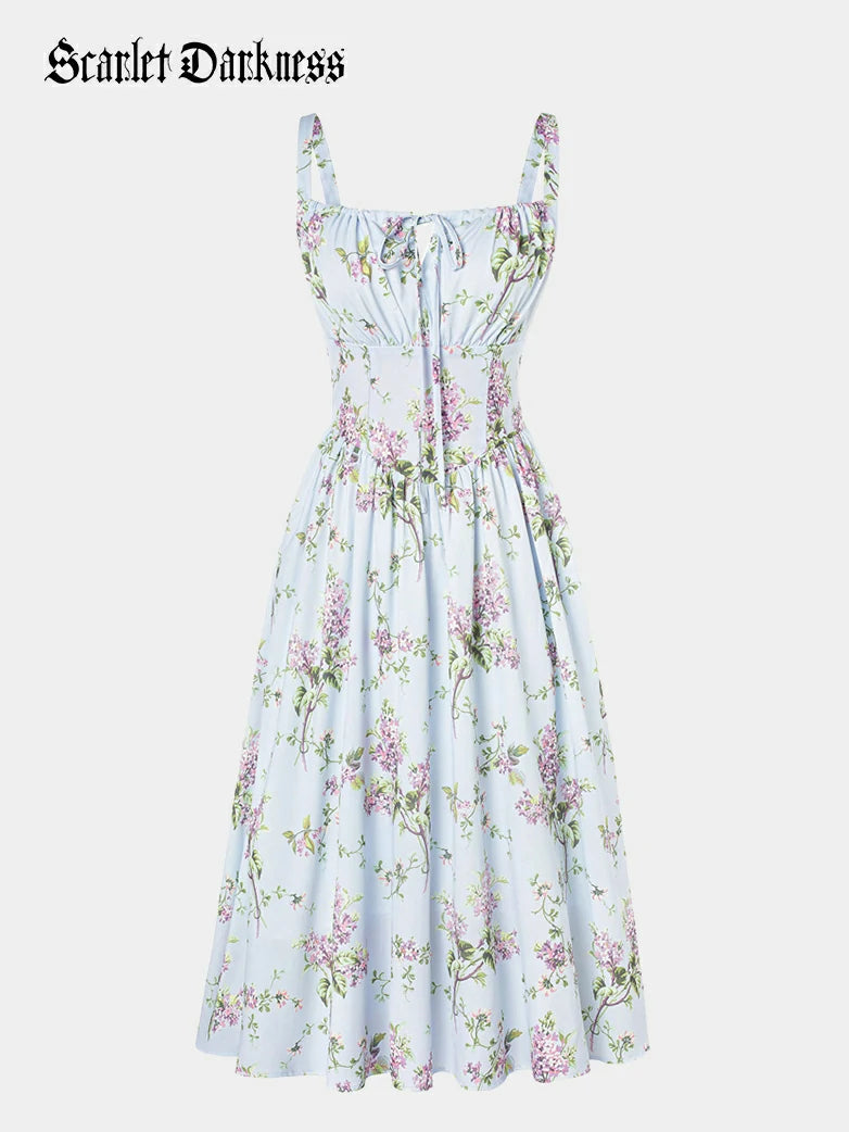 Women 2025 Summer Comfy Floral Dress with Pocket