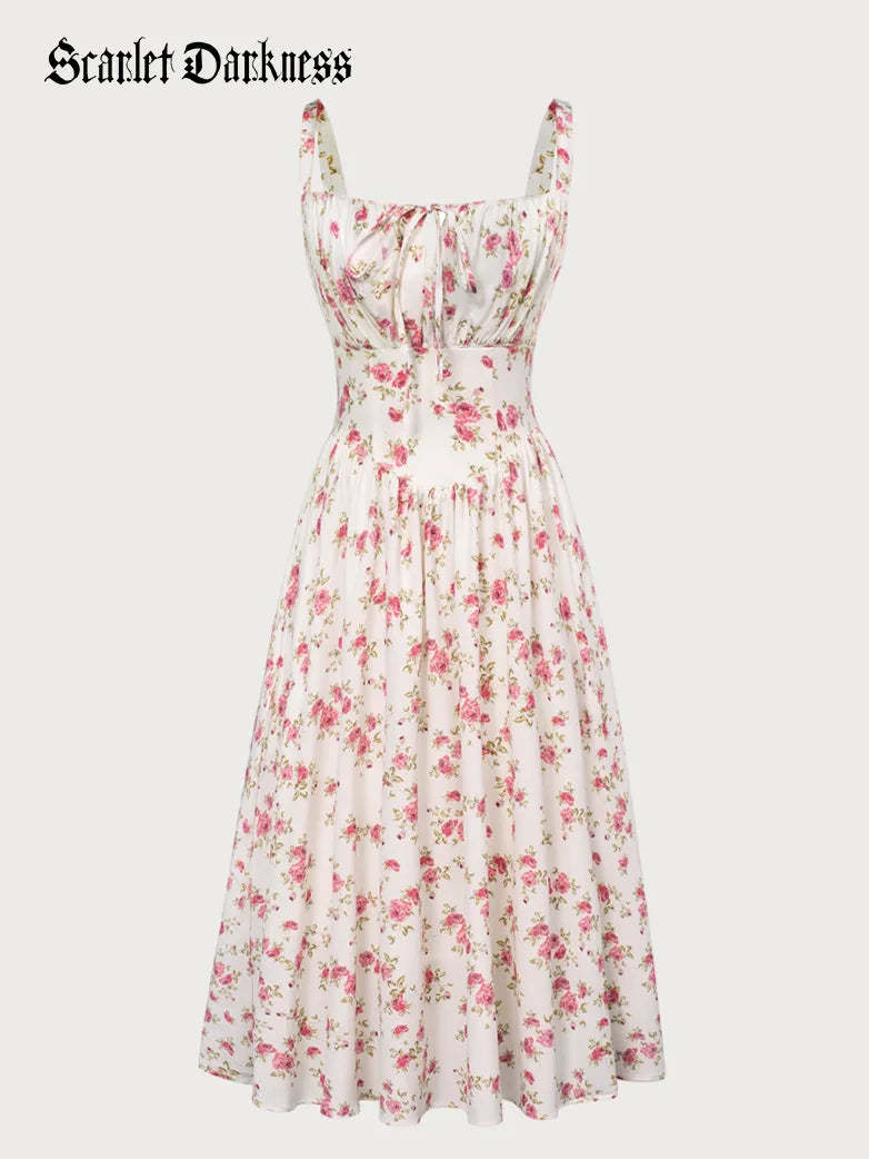 Women 2025 Summer Comfy Floral Dress with Pocket