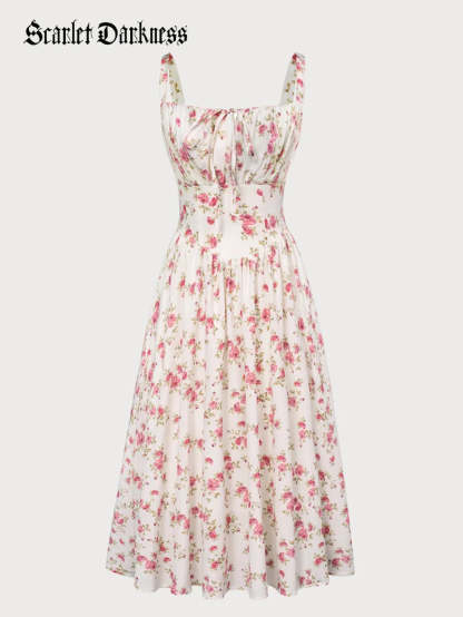 Women 2025 Summer Comfy Floral Dress with Pocket