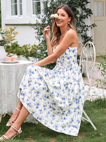 Women 2025 Summer Comfy Floral Dress with Pocket