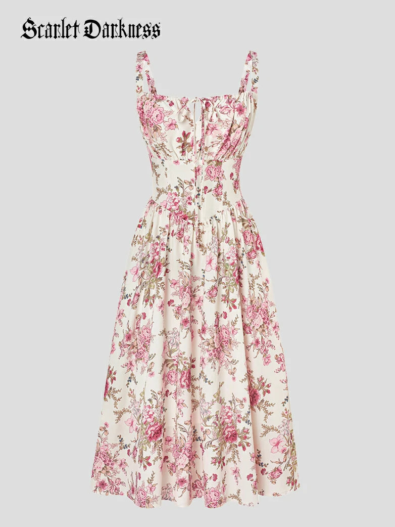 Women 2025 Summer Comfy Floral Dress with Pocket