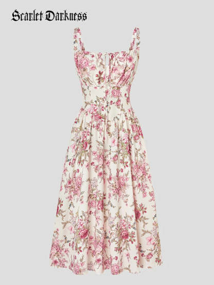 Women 2025 Summer Comfy Floral Dress with Pocket