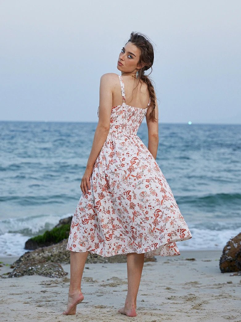 Women 2025 Summer Comfy Floral Dress with Pocket