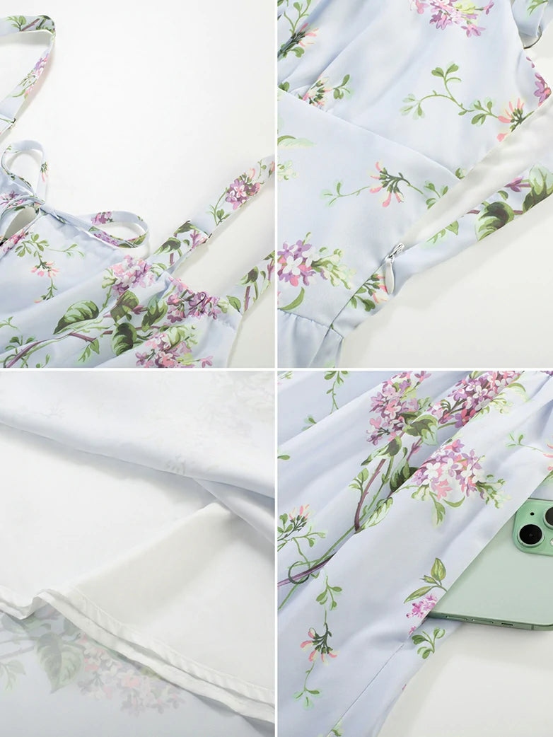 Women 2025 Summer Comfy Floral Dress with Pocket