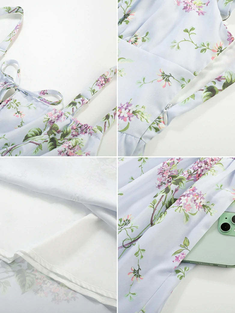 Women 2025 Summer Comfy Floral Dress with Pocket