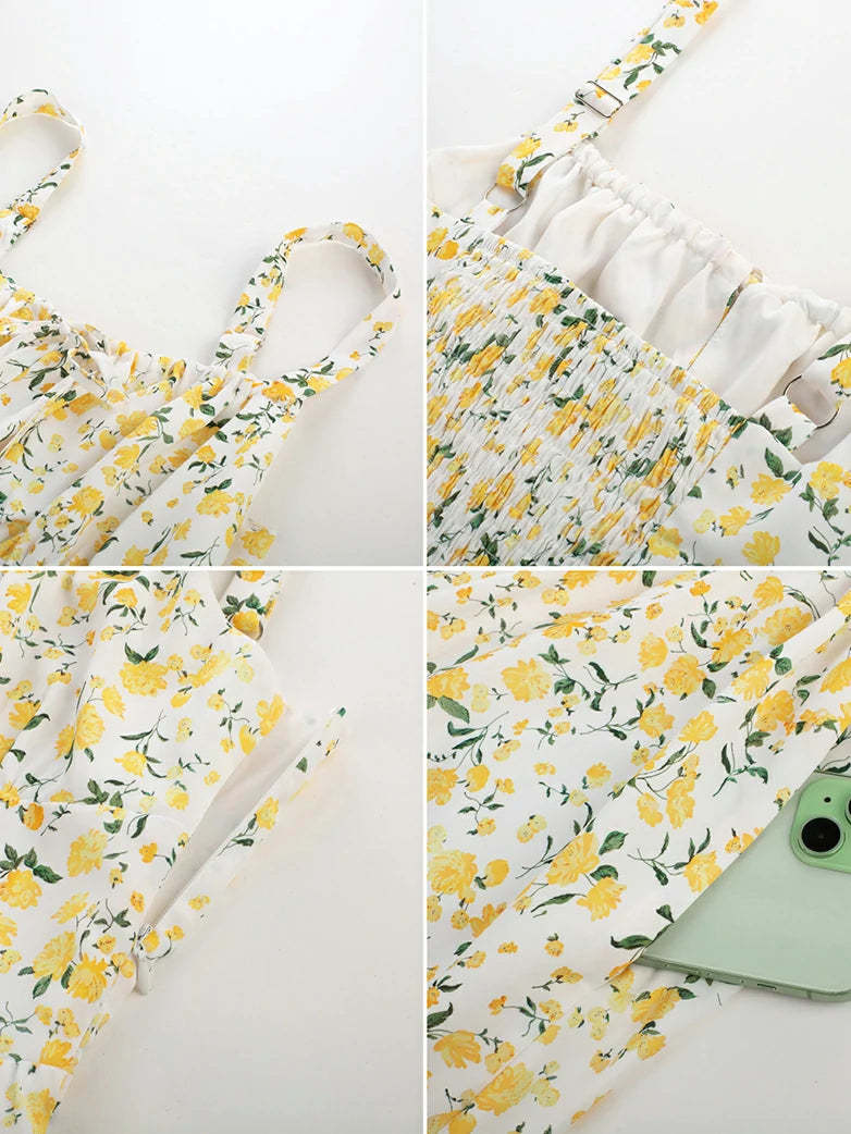 Women 2025 Summer Comfy Floral Dress with Pocket