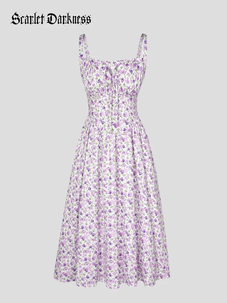 Women 2025 Summer Comfy Floral Dress with Pocket