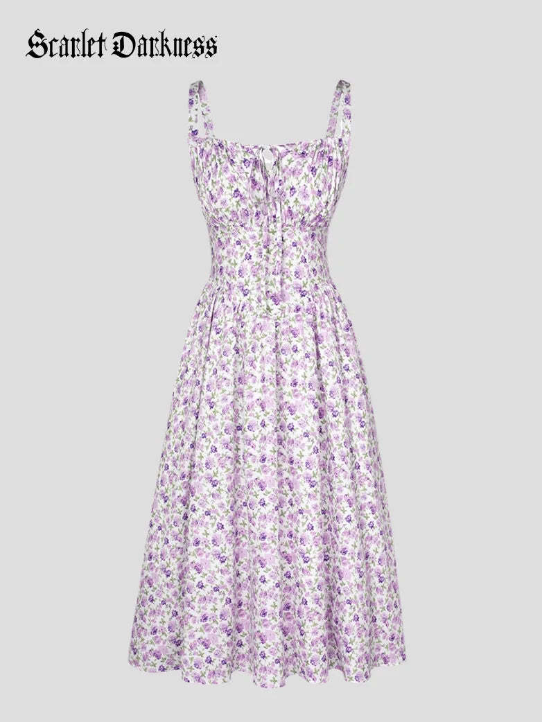 Women 2025 Summer Comfy Floral Dress with Pocket